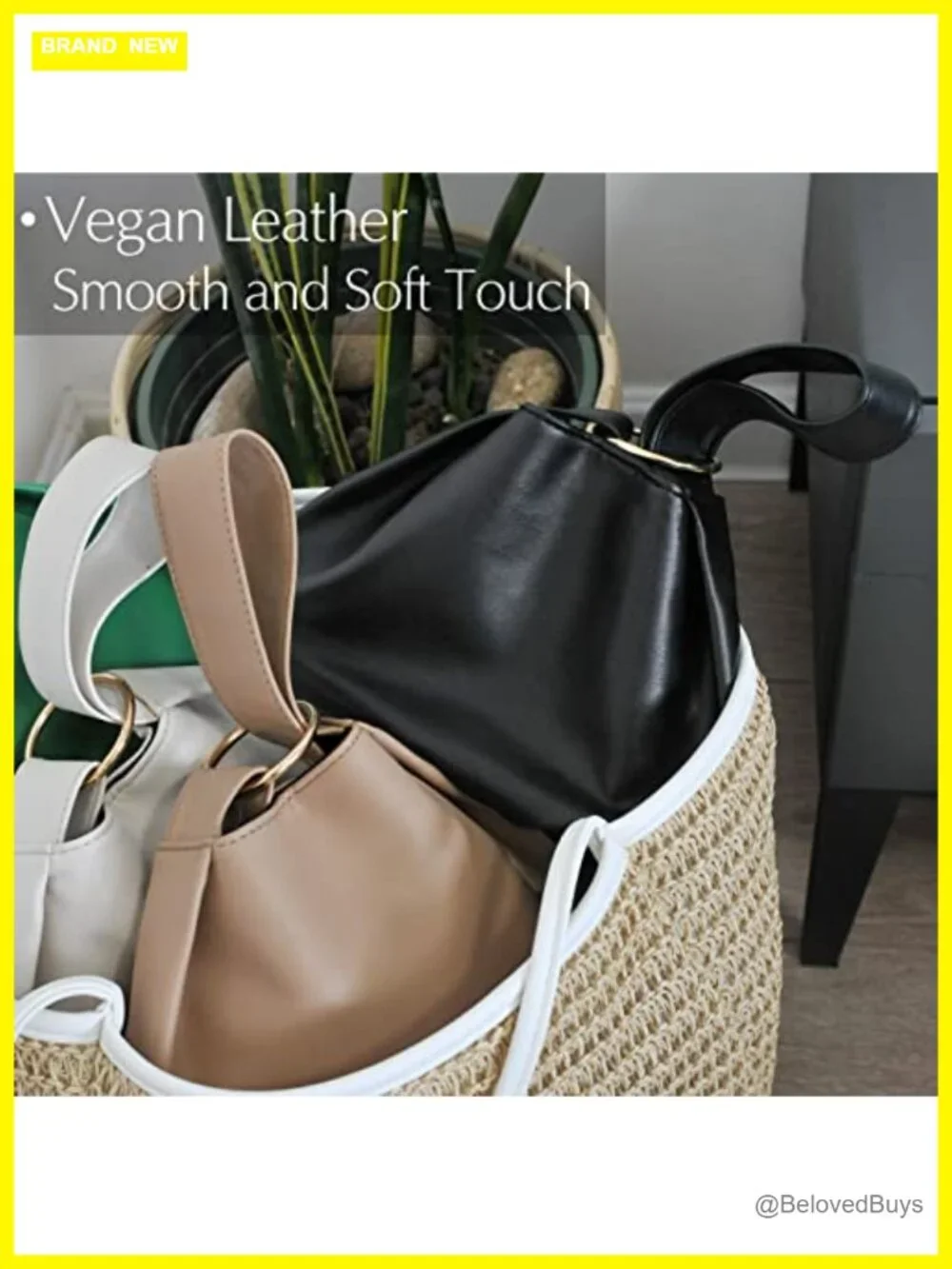 Women's Clutch Soft Vegan Leather Hobo Top Handle Bag Small Tote Purse